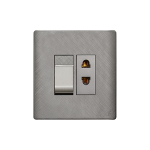 AQUA PINE GREY 1 GANG SWITCH + 1 SOCKET