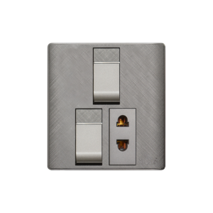 AQUA PINE GREY 2 GANG SWITCH + 1 SOCKET