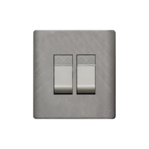 AQUA PINE GREY 2 GANG SWITCH