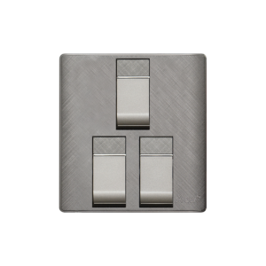 AQUA PINE GREY 3 GANG SWITCH