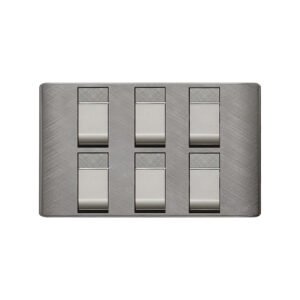 AQUA PINE GREY 6 GANG SWITCH