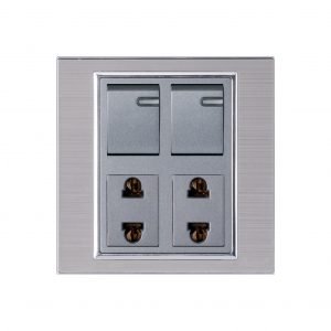 Buy AQUA Platinum 2 Gang Switch Plus 2 Sockets from Al Rehman Corporation, the best electrical store in Islamabad.