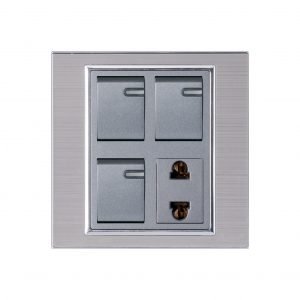 Buy AQUA Platinum 3 Gang Switch Plus 1 Socket from Al Rehman Corporation, the best electrical store in Islamabad.