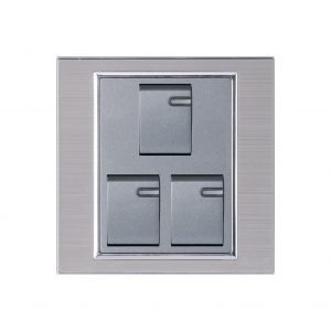 Stylish and durable AQUA Platinum 3 Gang Switch for homes, offices, and commercial use – Al Rehman Corporation Islamabad.