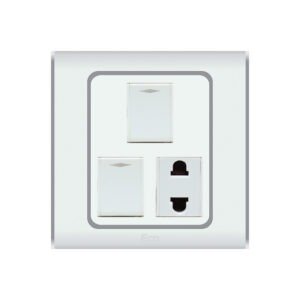 Paradise ECO 2 Gang Switch Plus 1 Socket available at Al Rehman Corporation – the best electrical store in Islamabad