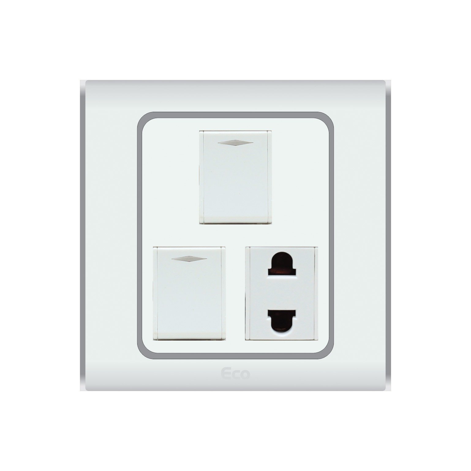 Buy Paradise ECO 2 Gang Switch Plus 1 Socket at Al Rehman Corporation Islamabad