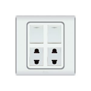 Paradise ECO 2 Gang Switch Plus 2 Socket – Best Electrical Store in Islamabad