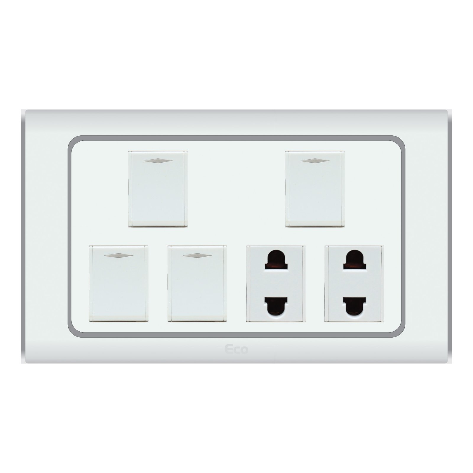 Buy Paradise ECO 4 Gang Switch Plus 2 Socket from best electrical store in Islamabad – Al Rehman Corporation