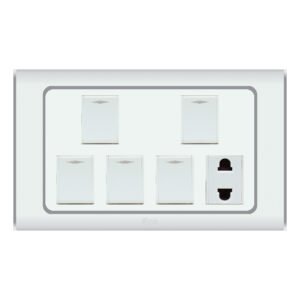 Buy Paradise ECO 5 Gang Switch Plus 1 Socket from best electrical store in Islamabad – Al Rehman Corporation